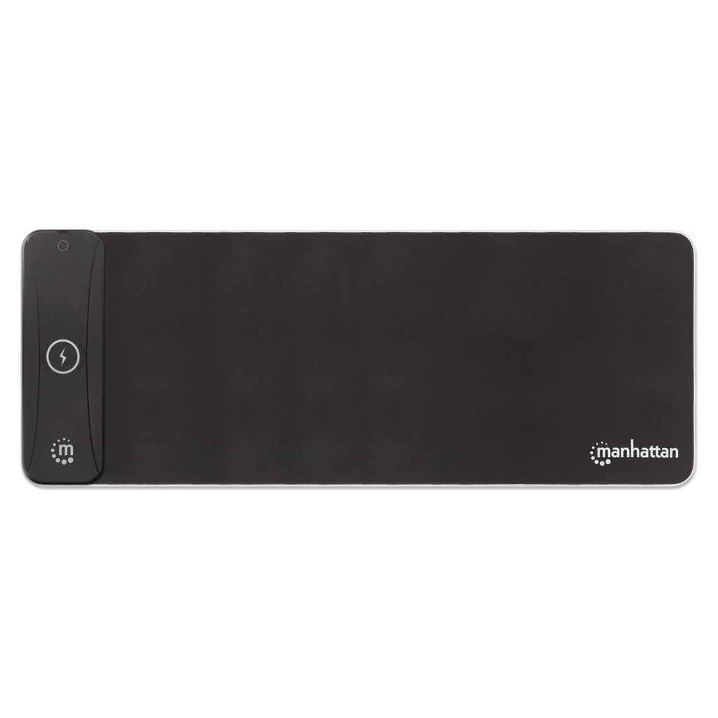 Manhattan Mousepad Gaming tamaño XXL con luz LED y Cargador Inalámbrico Ratón Monocromo Tela Si Si