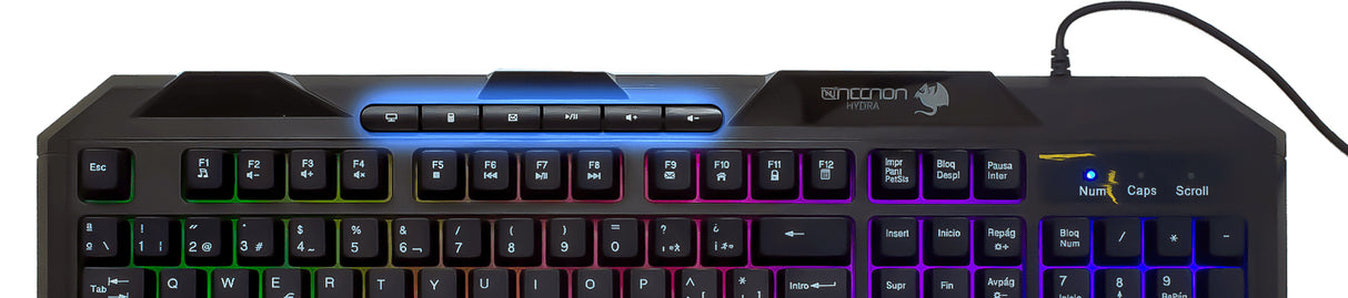Necnon NGK-HYDRA teclado Juego USB Negro, Tamaño completo (100%), Alámbrico, LED RGB