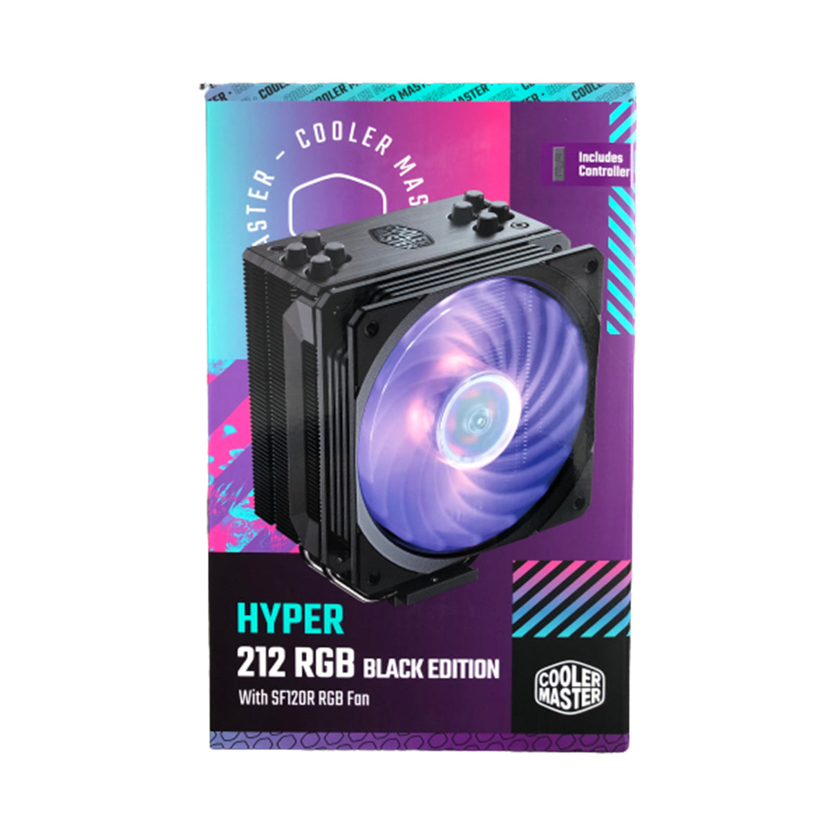 Cooler Master Hyper 212 RGB Black Edition w/LGA1700 Procesador Enfriador 12 cm Negro, 650 RPM, 2000 RPM
