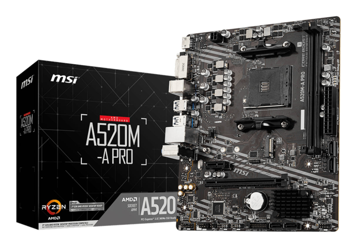 MSI A520M-A PRO placas base AMD Zócalo AM4 AMD Ryzen 3000 Series 1