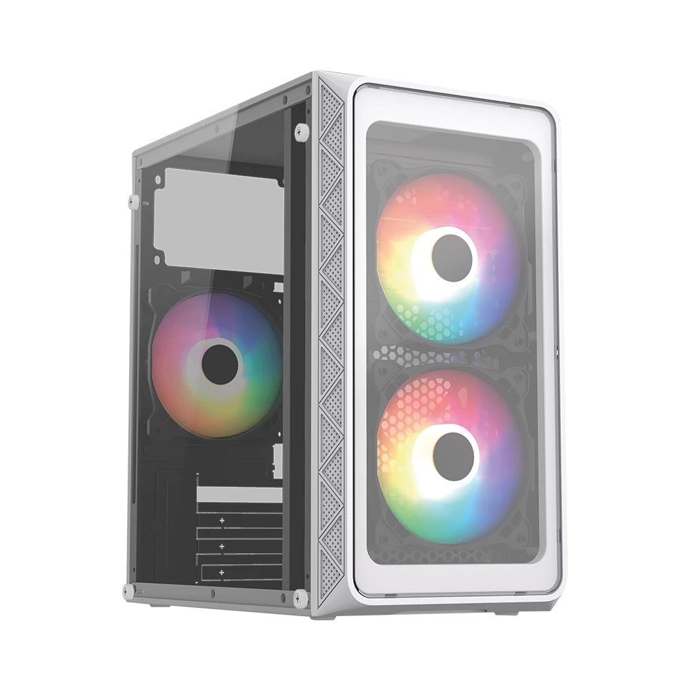 Acteck Doom Pro Crystal GI730 Mini Tower Blanco 600 W, Micro ATX, Mini-ITX, Metal