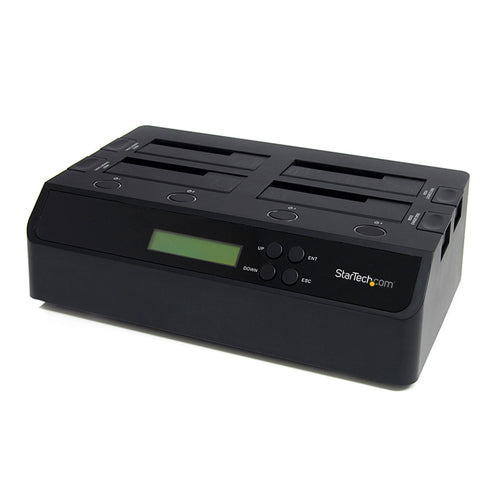 StarTech.com Clonador Borrador Autónomo USB 3.0 / eSATA a SATA de 4 Bahías para Discos Duros y SSDs 1:3 - Docking Statio