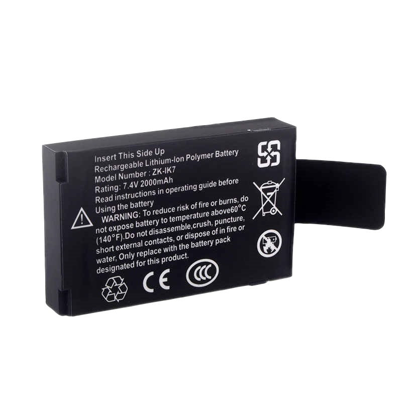 ZKTeco ZK-IK7 batería recargable industrial Polímero de litio 2000 mAh 7.4 V, Negro