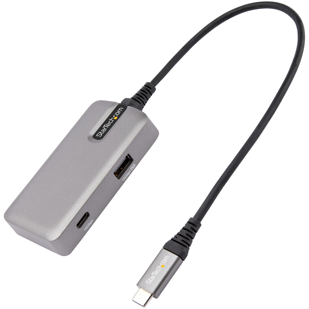 StarTech.com Adaptador Multipuertos USB C - USB-C a HDMI 2.0 4K 60Hz, PD con Paso de 100W - Hub USB de 3 Puertos de 10Gbps - Mini Docking Station USB Tipo C Portátil - Cable de 25cm Laptop Alámbrico USB 3.2 Gen 2 (3.1 Gen 2) Type-C 1 2