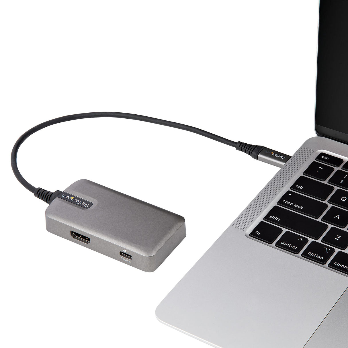 StarTech.com Adaptador Multipuertos USB C - USB-C a HDMI 2.0 4K 60Hz, PD con Paso de 100W - Hub USB de 3 Puertos de 10Gbps - Mini Docking Station USB Tipo C Portátil - Cable de 25cm Laptop Alámbrico USB 3.2 Gen 2 (3.1 Gen 2) Type-C 1 2