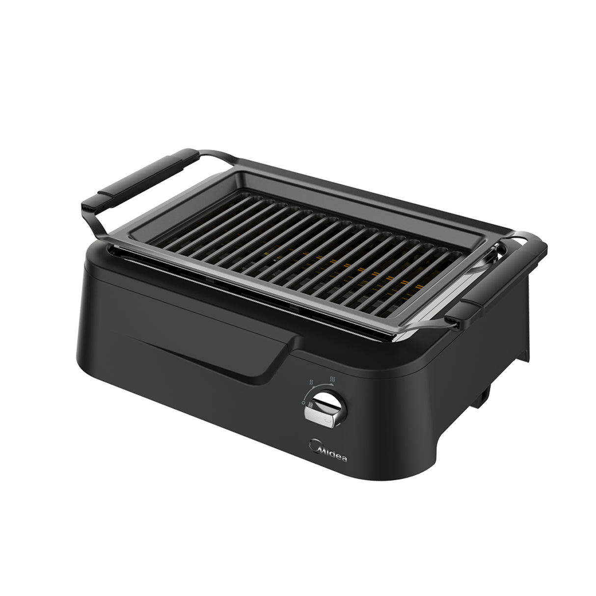 Midea MSG15IR2EB parrilla eléctrica de contacto, Negro, Rectangular, Giratorio