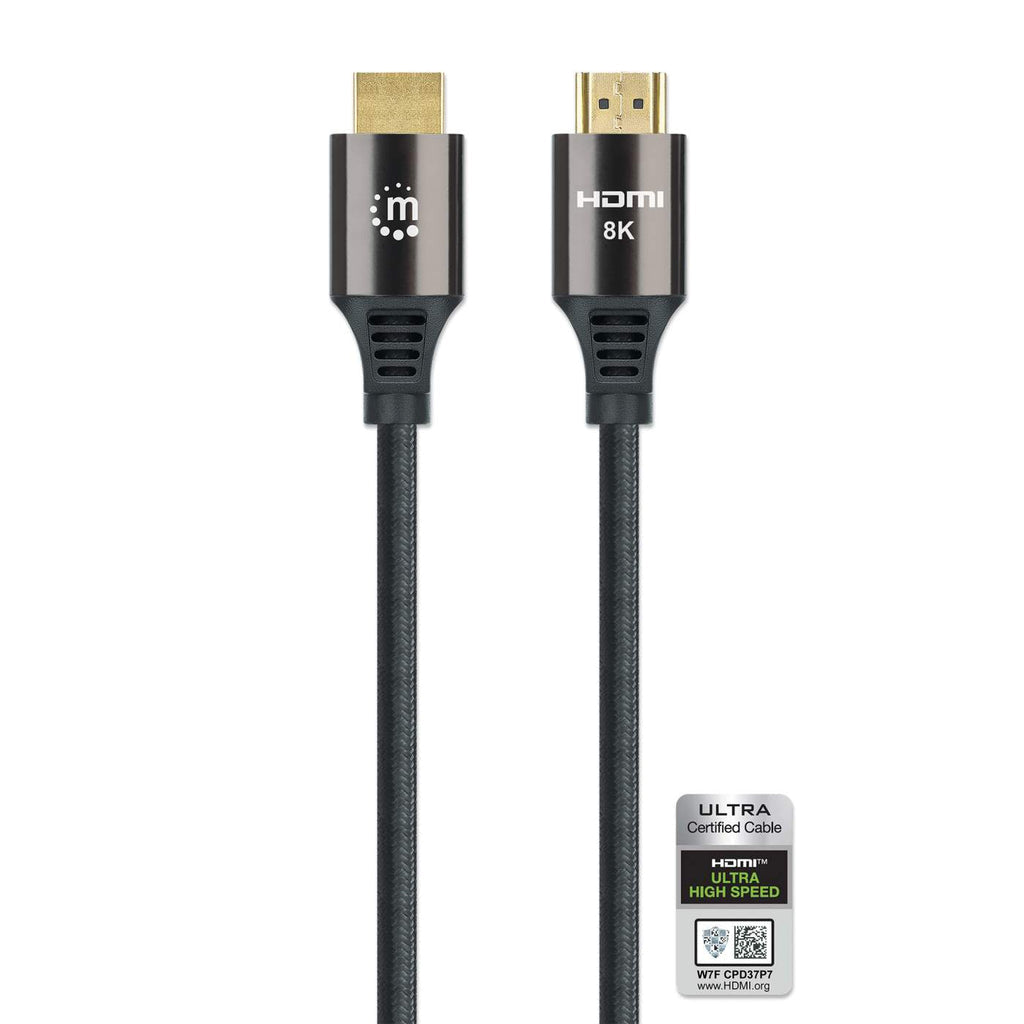 Manhattan Cable HDMI 8K@60 Hz con Ethernet, 1 m, certificado, apto para TODOS los usos 8K, 4K y 1080p/HD (ideal para act