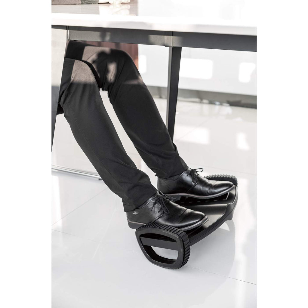 Manhattan Reposapiés ergonómico con balanceo soportes para el apoyo de pies Plástico Negro 10 kg 502 mm