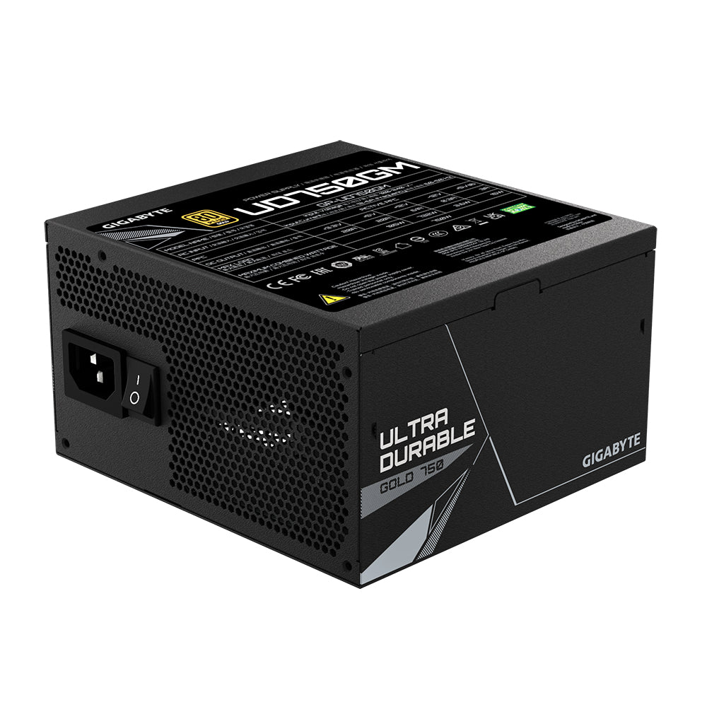 GIGABYTE GP-UD750GM unidad de fuente de alimentación 750 W 20+4 pin ATX ATX Negro, 100 - 240 V, Activo, 105 W
