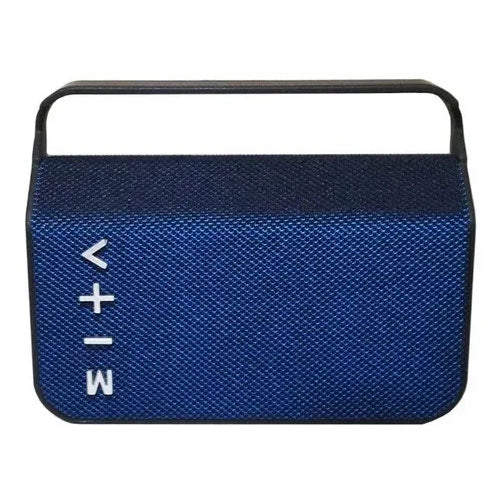 Bocina Highlink Handle color azul Bluetooth 4.2 lector memorias USB y SD batería 800mAh con soporte para colocar celular