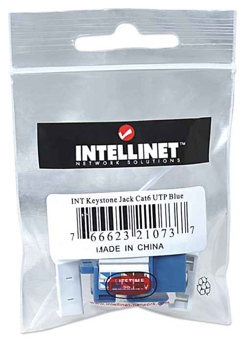 Intellinet JACK RJ45 CAT6 KEYSTONE DE IMPACTO AZUL módulos de conectores de red Plano Azul RJ-45 Hembra