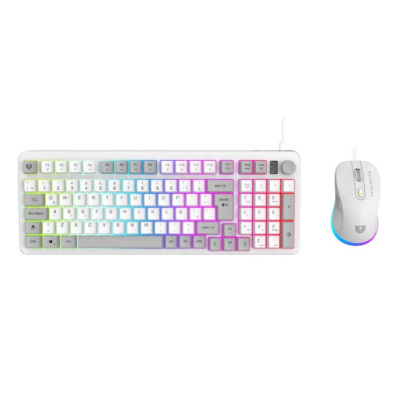 Combo Gamer BALAM RUSH 2 en 1 Alámbrico Squad Conquest KG515 / Teclado + Mouse / USB 2.0 / Mouse Óptico + 7200 DPI + Tec