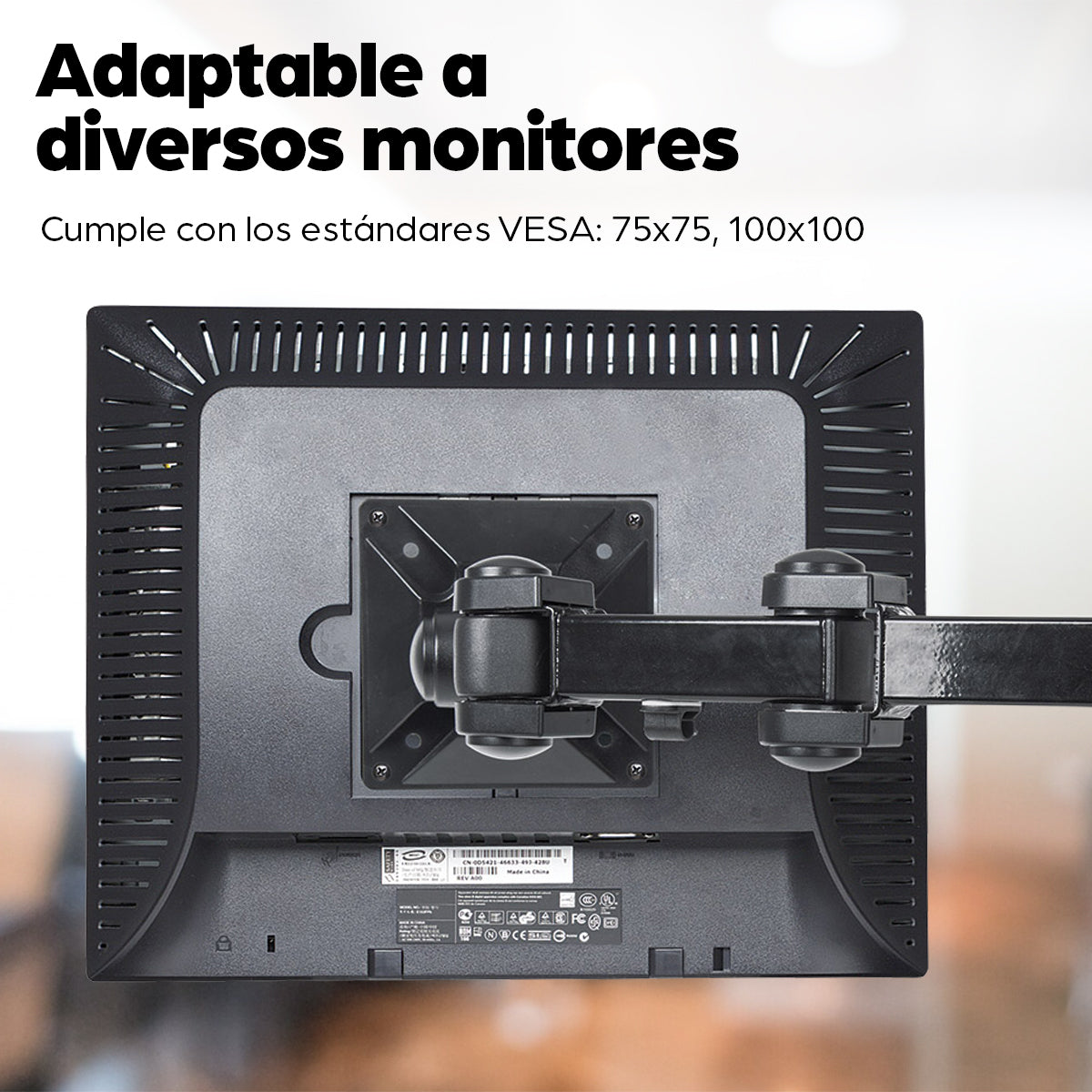Manhattan Soporte para monitor, de escritorio, movimiento articulado, 2 pantallas planas de 13" a 24" máximo 6 kg cada u