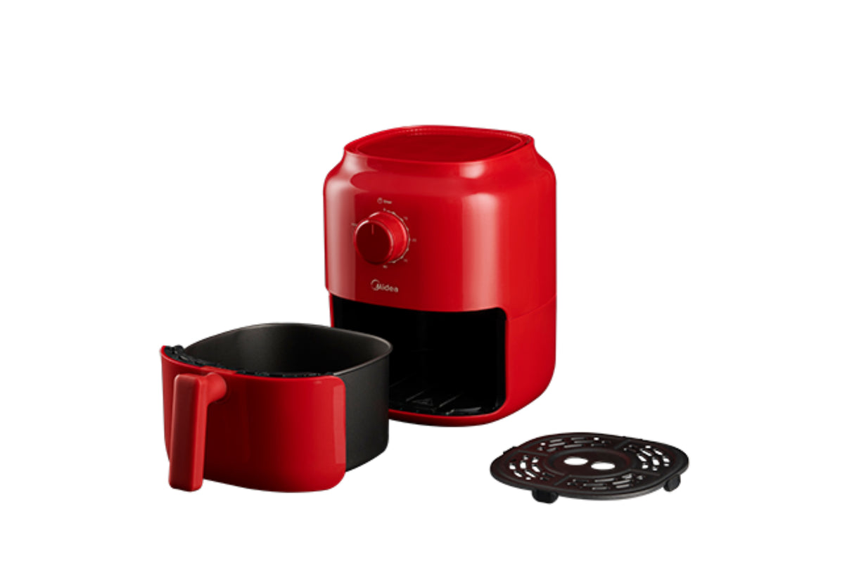 Midea MAF35C2MR freidora Sencillo 3 L Independiente 1325 W Rojo, 200 °C, 60 min, Giratorio