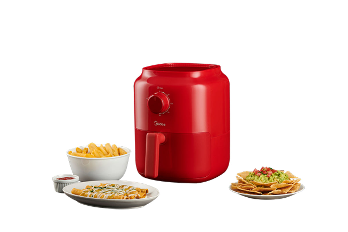 Midea MAF35C2MR freidora Sencillo 3 L Independiente 1325 W Rojo, 200 °C, 60 min, Giratorio