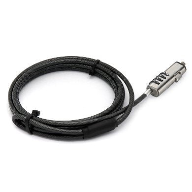 BRobotix 6000298 Cable antirrobo Negro, Plata Portátil Cerradura con combinación