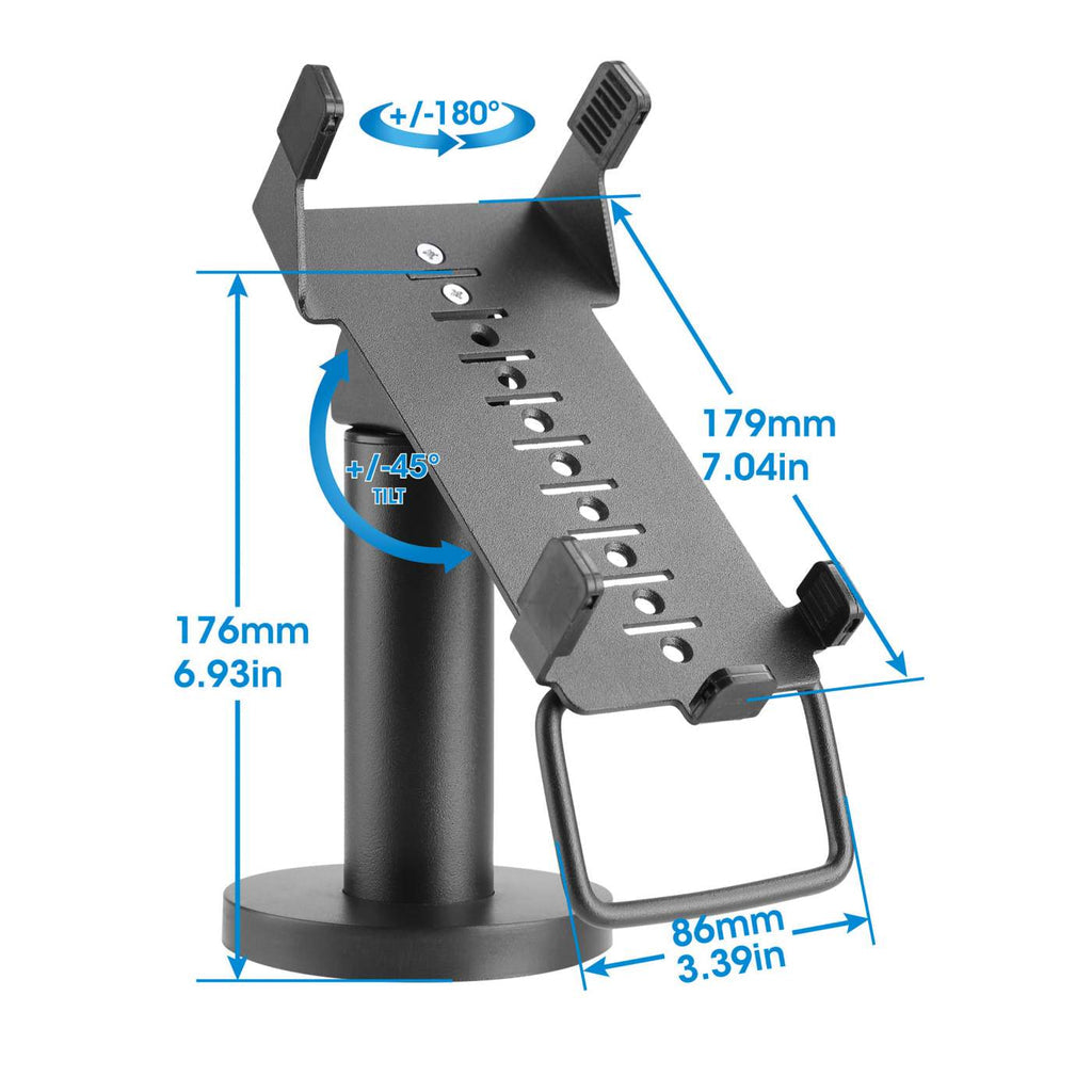 Manhattan Soporte para Terminal de Punto de Venta VeriFone® VX 520 (para terminal de tarjeta de crédito) soportes Soporte activo para teléfono móvil Terminal Interior Aluminio, Plástico, Acero