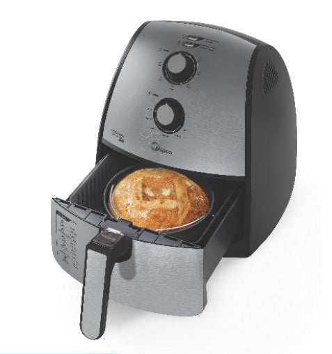 Midea MAF4N2SDSS2 freidora Sencillo 4 L 1500 W Freidora de aire caliente Negro, Acero inoxidable