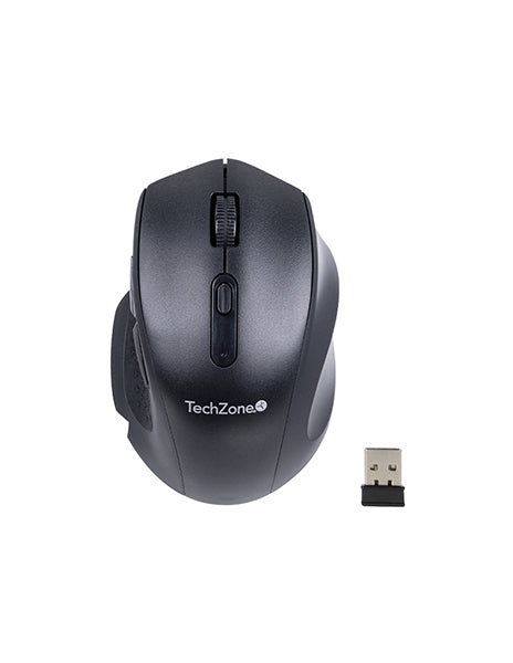 TechZone TZMOUG205-INA ratón Ambidiestro RF inalámbrico Óptico 3200 DPI, Negro