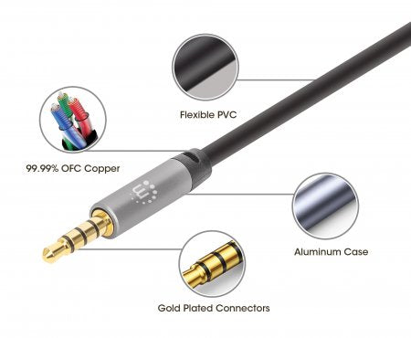 Manhattan Cable Auxiliar de Audio Estéreo Cable 1 m 3,5mm Macho 3,5mm