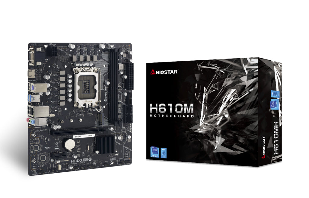 Biostar H610MH placa base Intel H610 LGA 1700 Micro ATX, Intel® Celeron®, Intel® Pentium®, DDR4-SDRAM