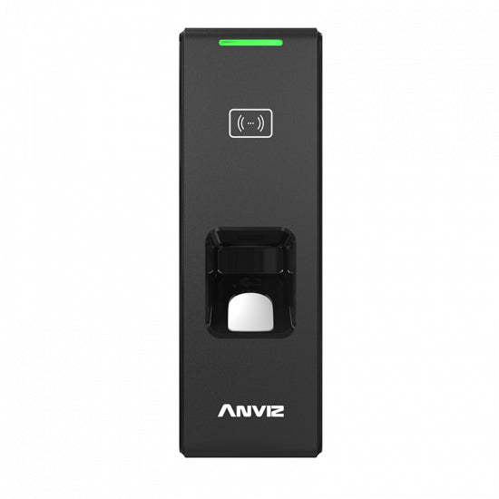 Anviz C2 Slim Lector de control de acceso básico Negro, Lector de huella digital, Wifi, Lector de chip/tarjeta de acceso