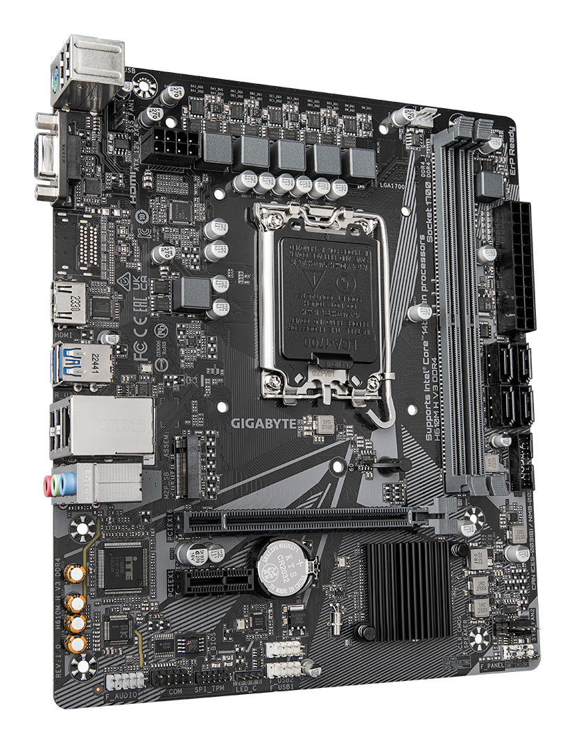 GIGABYTE H610M H V3 DDR4 Placa base - Compatible con procesadores Intel Core 14th CPUs, 4+1+1 Hybrid Phases Digital VRM, up to 3200MHz DDR4, 1xPCIe 3.0 M.2, GbE LAN, USB 3.2 Gen 1 placas base Intel LGA 1700 LGA 1700 DDR4-SDRAM