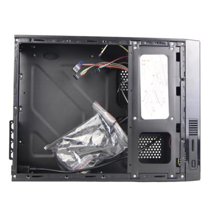 Gabinete Oficina Keelan Slim ITX Stylos 2xUSB 1.0+1xUSB 3.0+puerto 3.5mm+línea roja con fuente de poder 550W