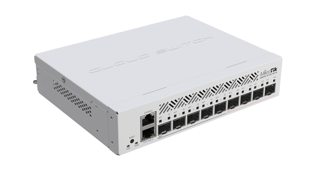 CRS310-1G-5S-4S+IN, Router Switch CPU 800Mhz, RAM 256MB, 1xGigaEth, 5xSFP 1Gbps, 4xSFP+ 10Gbps, RouterOS L5