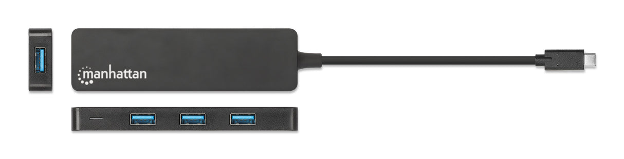 Manhattan Hub/dock USB-C, puertos (4): 4x USB-A, 5 Gbps (USB 3.0), Alimentado por USB (no requiere alimentación externa), equivalente a HB30CM4AB hubs de interfaz USB 3.2 Gen 1 (3.1 Gen 1) Type-C USB 3.2 Gen 1 (3.1 Gen 1) Type-A 4 4