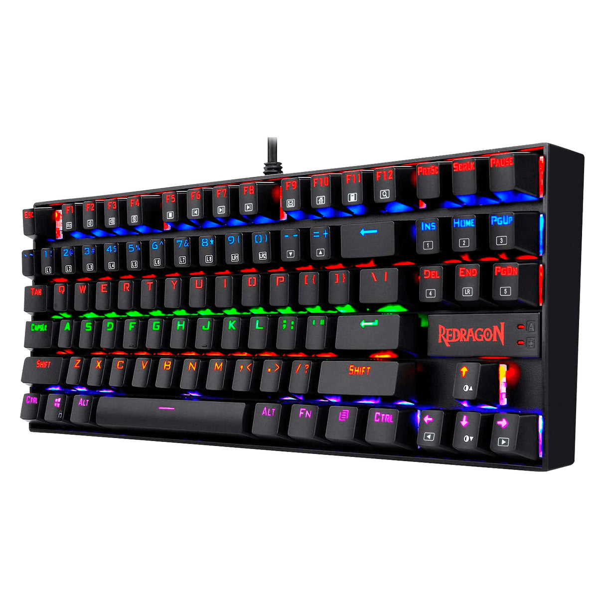 REDRAGON K552-KR-SP KUMARA RAINBOW, Teclado Mecánico, Alámbrico, USB, Interruptor mecánico