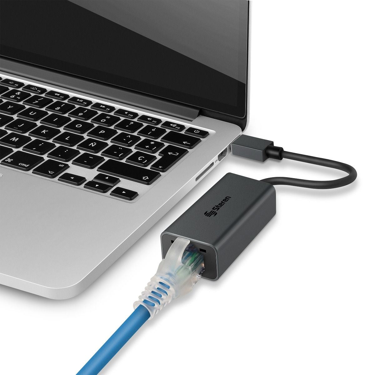 Steren 506-434 tarjeta o adaptador de interfaz RJ-45, USB tipo A, Negro, Windows 10
