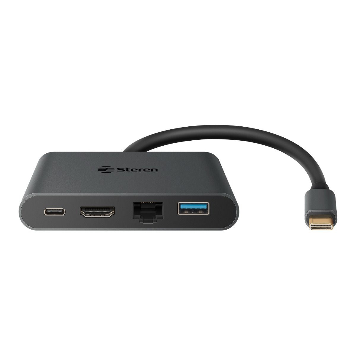 Steren USB-5290 base para laptop o replicador de puertos USB 2.0 Type-C Negro, HDMI, USB 3.2 Gen 1 (3.1 Gen 1) Type-A, U