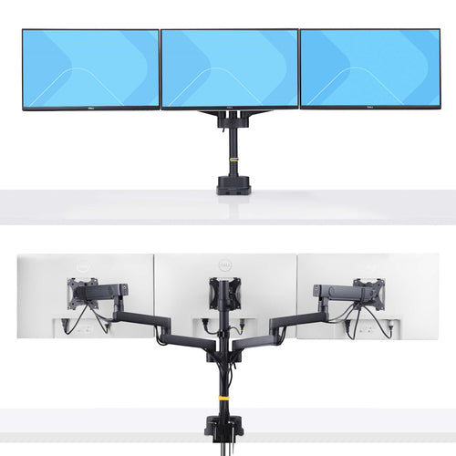 StarTech.com Soporte de Escritorio para 3 Monitores VESA 75x75/100x100 de 27 Pulgadas - Grommet o Abrazadera en C - Ajus