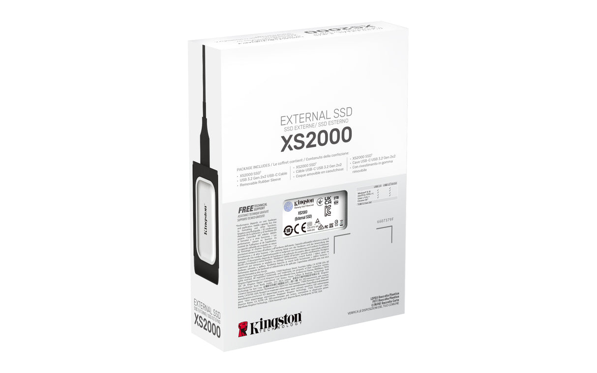 Kingston Technology 2000G SSD portátil XS2000 unidades externas de estado sólido 3D NAND 2 GB 2000 MB/s 2000 MB/s