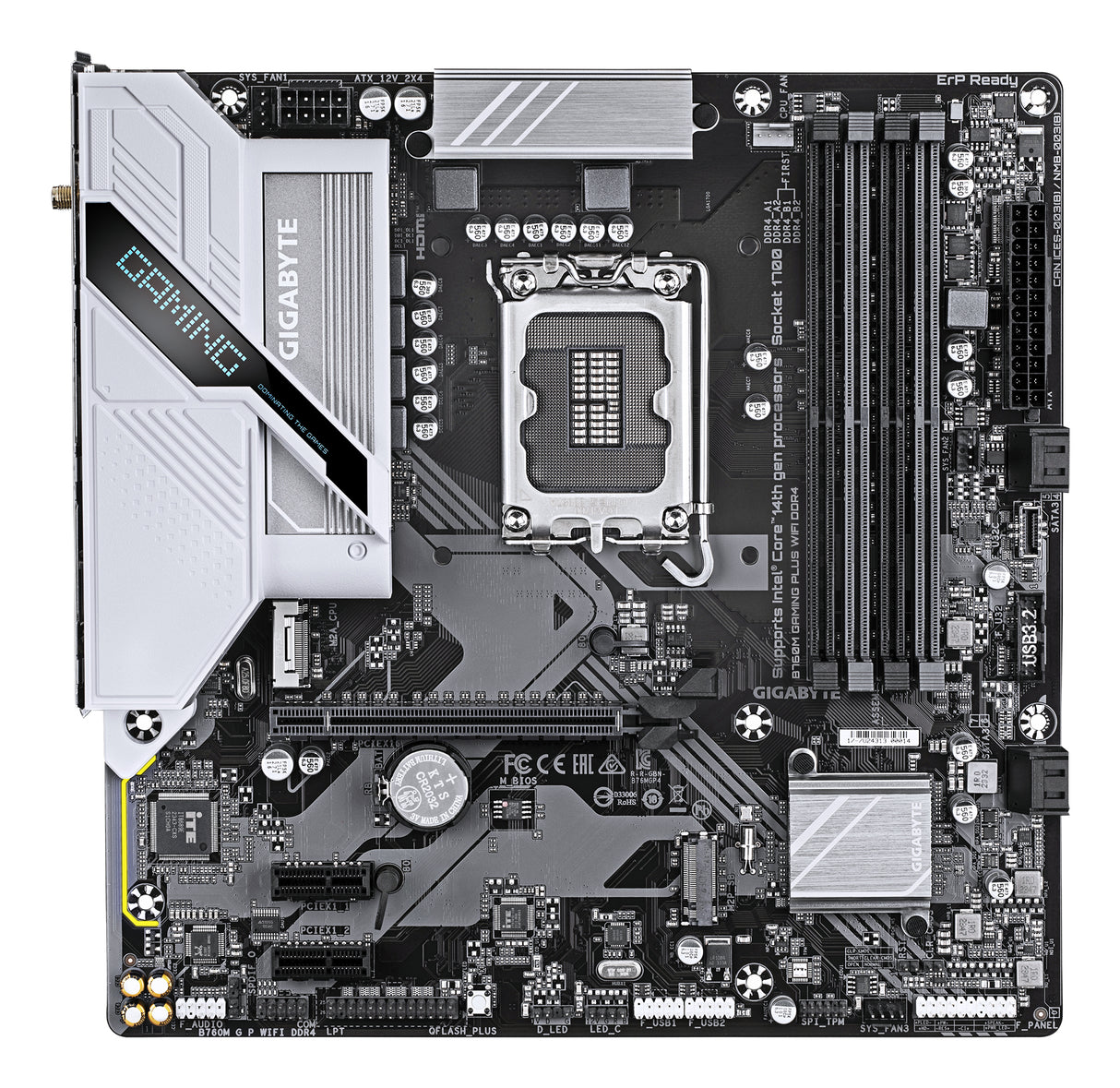 GIGABYTE B760M GAMING PLUS WIFI DDR4 Placa base - Compatible con procesadores Intel Core de 14ª generación, VRM de 4+1+1 fases, hasta 5333 MHz DDR4 (OC), 2xPCIe 4.0 M.2, Wi-Fi 6, LAN 1 GbE, USB 3.2 Gen 1 placas base Intel LGA 1700 LGA 1700 128 GB