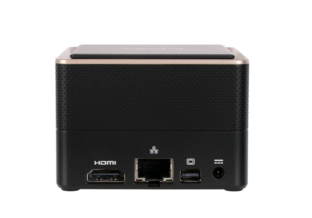 ECS LIVA Q3 Plus AMD Ryzen Embedded V1000 V1605B 8 GB DDR4-SDRAM 128 GB eMMC Mini PC Negro, 2 GHz
