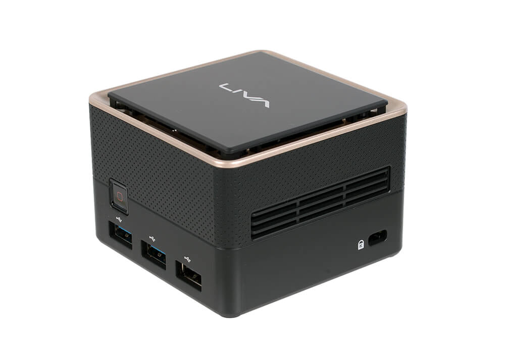 ECS LIVA Q3 Plus AMD Ryzen Embedded V1000 V1605B 8 GB DDR4-SDRAM 128 GB eMMC Mini PC Negro, 2 GHz