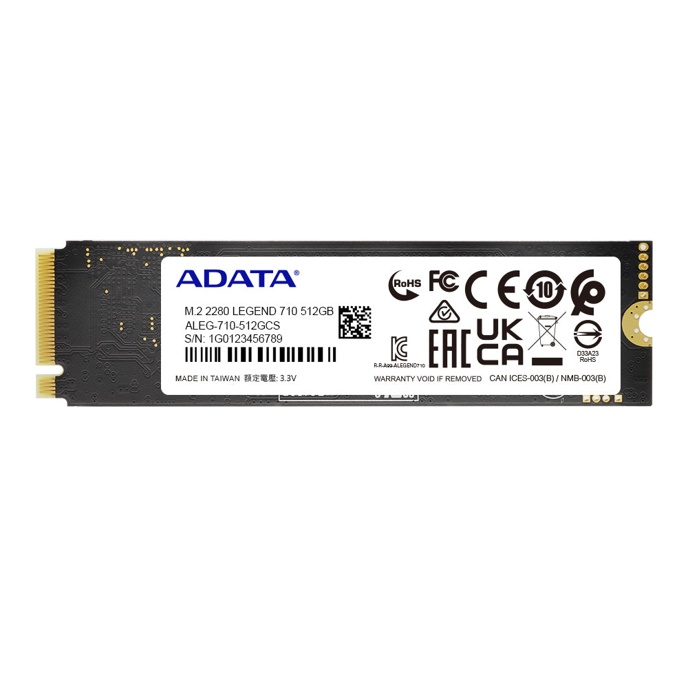 ADATA LEGEND 710 unidades internas de estado sólido 1.4 256-bit AES 512 GB M.2