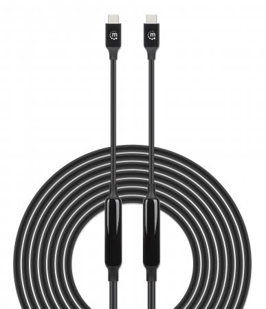 Manhattan Cable USB-C a USB-C activo, 5 m, macho a macho, 10 Gbps (USB 3.2 Gen 2 / USB 3.1), 3 A (ca