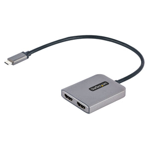 StarTech.com Adaptador USB-C a HDMI Doble - Hub MST USB Tipo C - Divisor Extensor de Monitor HDMI 4K 60Hz para Portátil - HDR - con Cable Incorporado Extra Largo - Solamente para Windows adaptadores gráficos usb USB Tipo C Macho Derecho Si