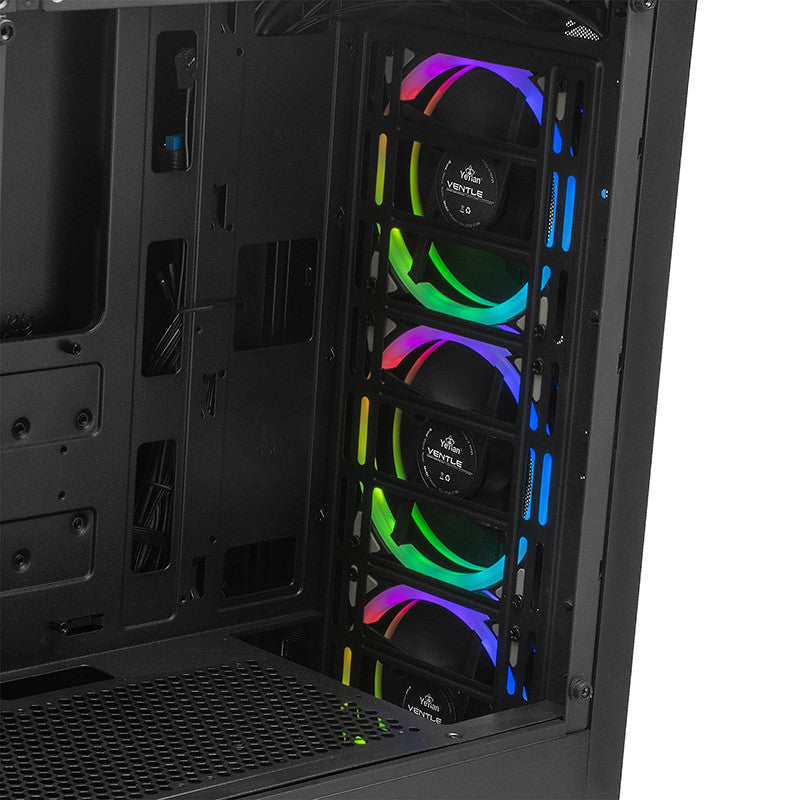 Yeyian YCH-ATAB-01BK gabinete de computadora Midi Tower Negro, ATX, Micro ATX, Juego