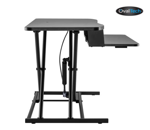 Ovaltech OVDESK-950MM escritorio para computadora Negro, Derecho, Forma cóncava, Patas en X