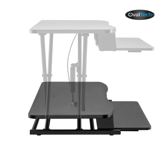 Ovaltech OVDESK-950MM escritorio para computadora Negro, Derecho, Forma cóncava, Patas en X