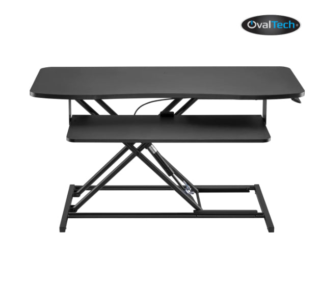 Ovaltech OVDESK-950MM escritorio para computadora Negro, Derecho, Forma cóncava, Patas en X