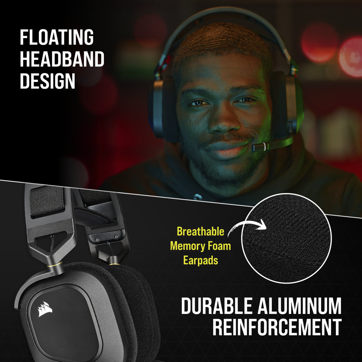 Corsair HS80 RGB WIRELESS Auriculares Inalámbrico y alámbrico Diadema Juego Carbono