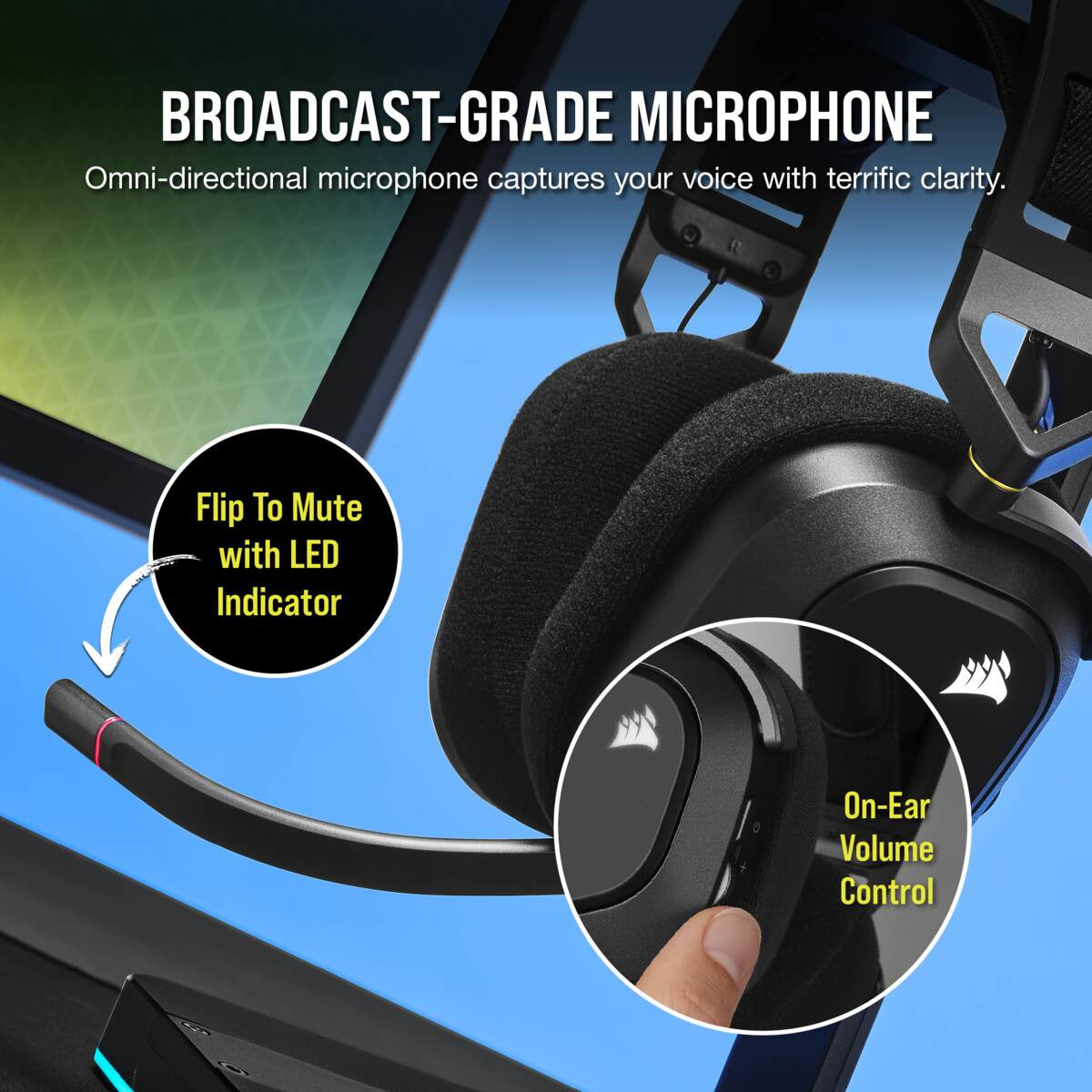 Corsair HS80 RGB WIRELESS Auriculares Inalámbrico y alámbrico Diadema Juego Carbono