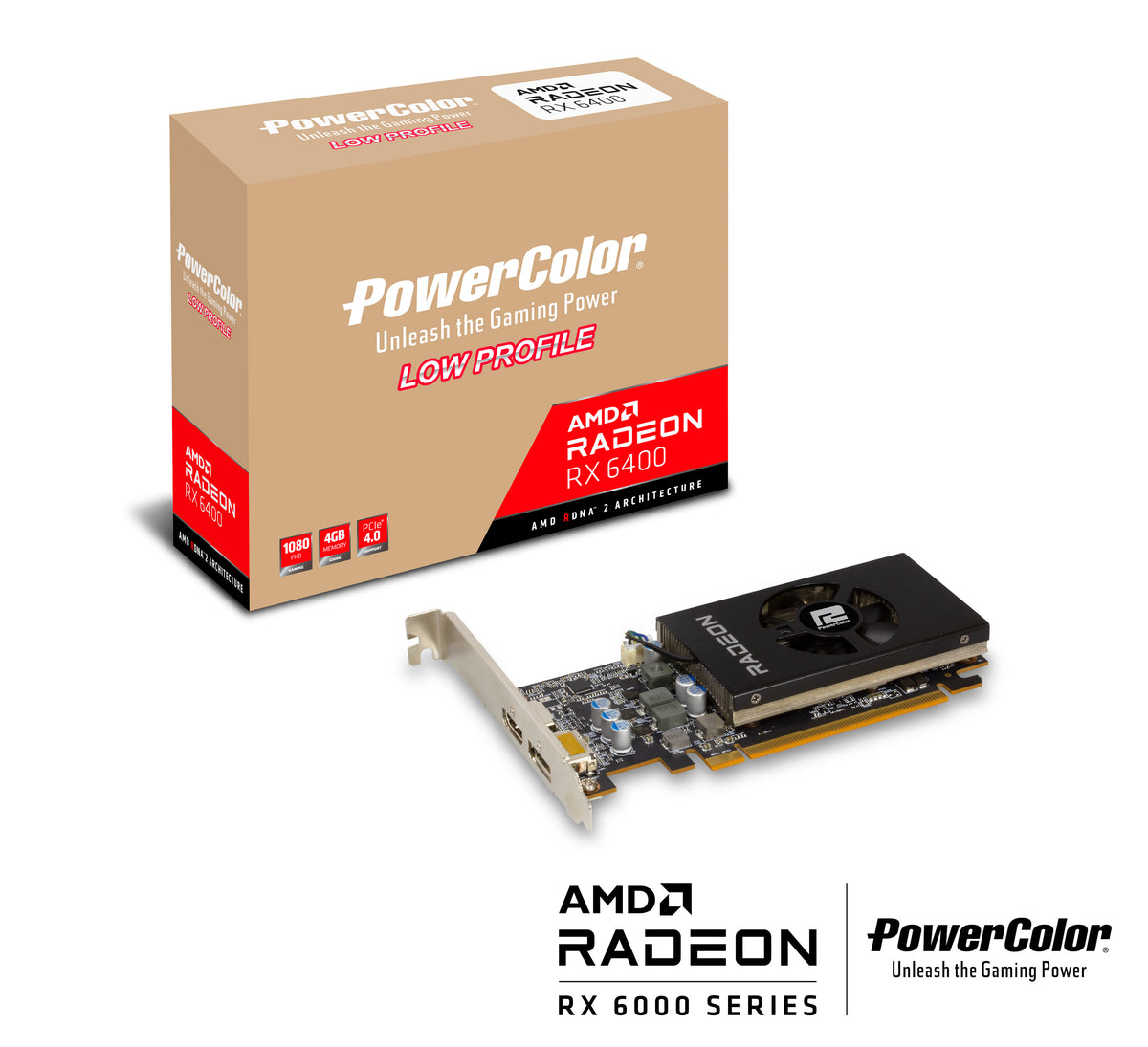 PowerColor AXRX 6400 LP 4GBD6-DH tarjeta gráfica AMD Radeon RX 6400 4 GB GDDR6