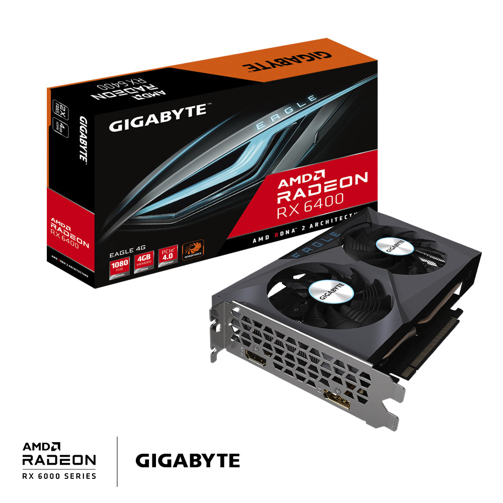 GIGABYTE Radeon RX 6400 EAGLE 4G tarjetas gráficas AMD Radeon RX 6400 2321 MHz 2039 MHz
