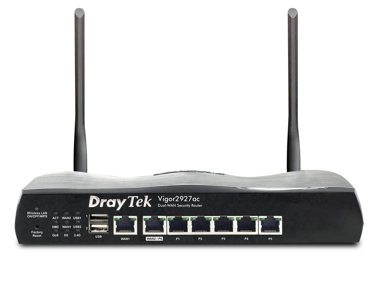DrayTek Vigor2927 router inalámbrico Doble banda (2,4 GHz / 5 GHz), Wi-Fi 6 (802.11ax), Router de mesa